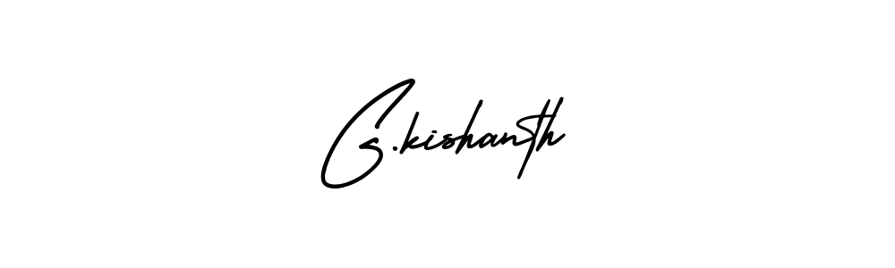 The best way (AmerikaSignatureDemo-Regular) to make a short signature is to pick only two or three words in your name. The name G.kishanth include a total of six letters. For converting this name. G.kishanth signature style 3 images and pictures png