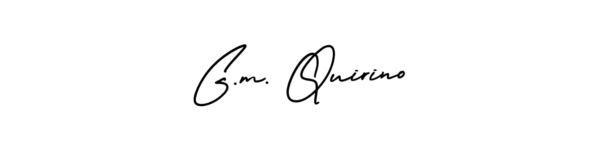 Make a short G.m. Quirino signature style. Manage your documents anywhere anytime using AmerikaSignatureDemo-Regular. Create and add eSignatures, submit forms, share and send files easily. G.m. Quirino signature style 3 images and pictures png