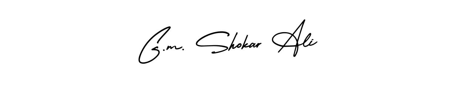 Use a signature maker to create a handwritten signature online. With this signature software, you can design (AmerikaSignatureDemo-Regular) your own signature for name G.m. Shokar Ali. G.m. Shokar Ali signature style 3 images and pictures png