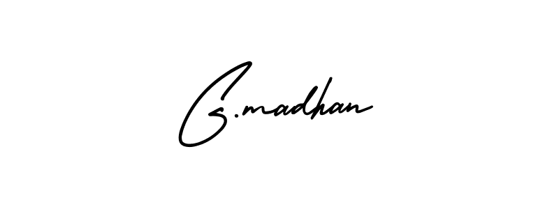 Make a beautiful signature design for name G.madhan. With this signature (AmerikaSignatureDemo-Regular) style, you can create a handwritten signature for free. G.madhan signature style 3 images and pictures png