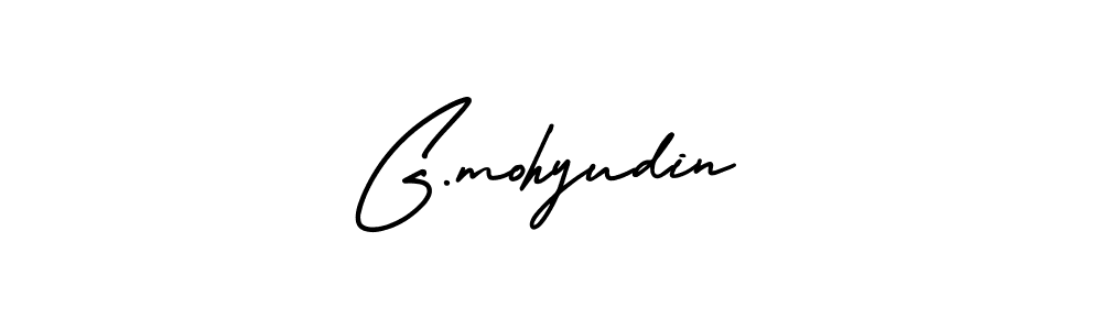 The best way (AmerikaSignatureDemo-Regular) to make a short signature is to pick only two or three words in your name. The name G.mohyudin include a total of six letters. For converting this name. G.mohyudin signature style 3 images and pictures png