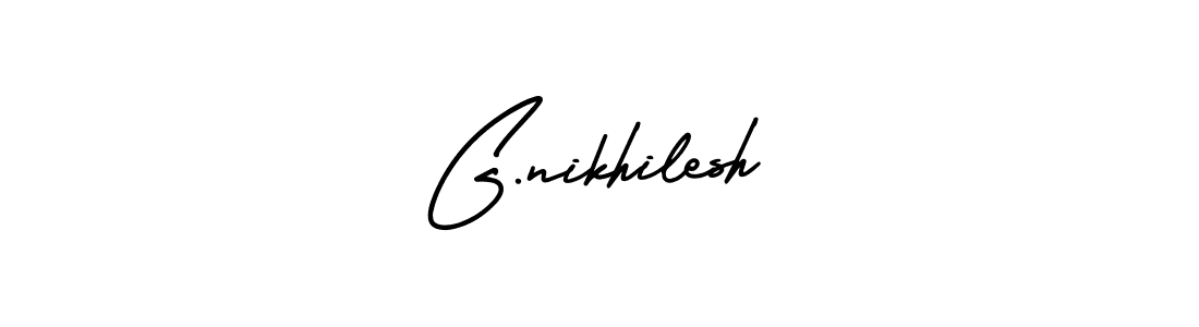 Create a beautiful signature design for name G.nikhilesh. With this signature (AmerikaSignatureDemo-Regular) fonts, you can make a handwritten signature for free. G.nikhilesh signature style 3 images and pictures png