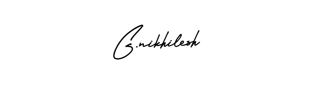 Also we have G.nikhilesh name is the best signature style. Create professional handwritten signature collection using AmerikaSignatureDemo-Regular autograph style. G.nikhilesh signature style 3 images and pictures png