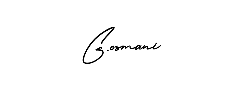 The best way (AmerikaSignatureDemo-Regular) to make a short signature is to pick only two or three words in your name. The name G.osmani include a total of six letters. For converting this name. G.osmani signature style 3 images and pictures png