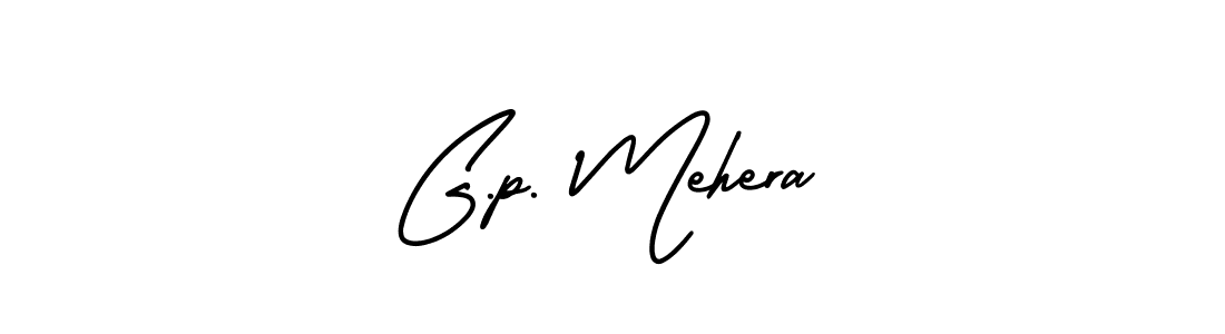 You should practise on your own different ways (AmerikaSignatureDemo-Regular) to write your name (G.p. Mehera) in signature. don't let someone else do it for you. G.p. Mehera signature style 3 images and pictures png
