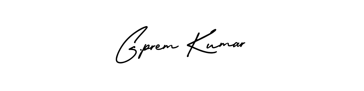 How to make G.prem Kumar name signature. Use AmerikaSignatureDemo-Regular style for creating short signs online. This is the latest handwritten sign. G.prem Kumar signature style 3 images and pictures png