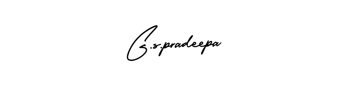 You should practise on your own different ways (AmerikaSignatureDemo-Regular) to write your name (G.s.pradeepa) in signature. don't let someone else do it for you. G.s.pradeepa signature style 3 images and pictures png
