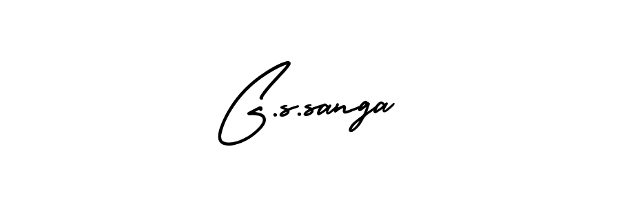 How to make G.s.sanga name signature. Use AmerikaSignatureDemo-Regular style for creating short signs online. This is the latest handwritten sign. G.s.sanga signature style 3 images and pictures png