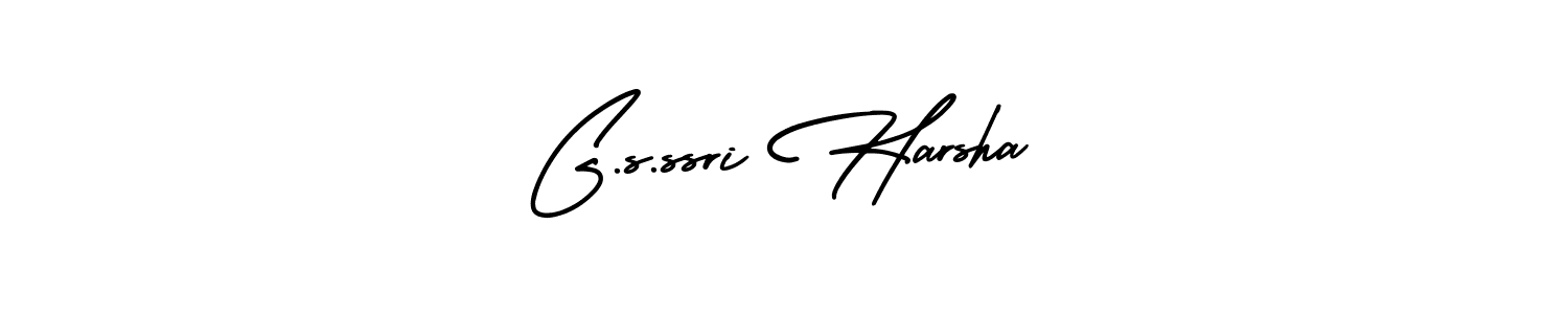 Use a signature maker to create a handwritten signature online. With this signature software, you can design (AmerikaSignatureDemo-Regular) your own signature for name G.s.ssri Harsha. G.s.ssri Harsha signature style 3 images and pictures png