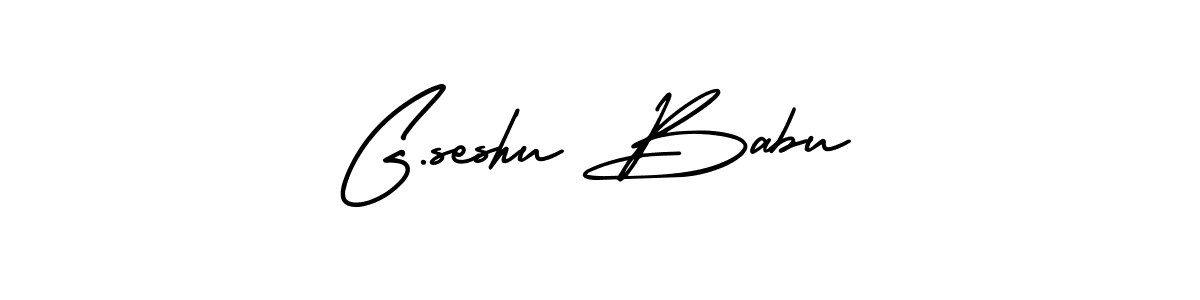 The best way (AmerikaSignatureDemo-Regular) to make a short signature is to pick only two or three words in your name. The name G.seshu Babu include a total of six letters. For converting this name. G.seshu Babu signature style 3 images and pictures png