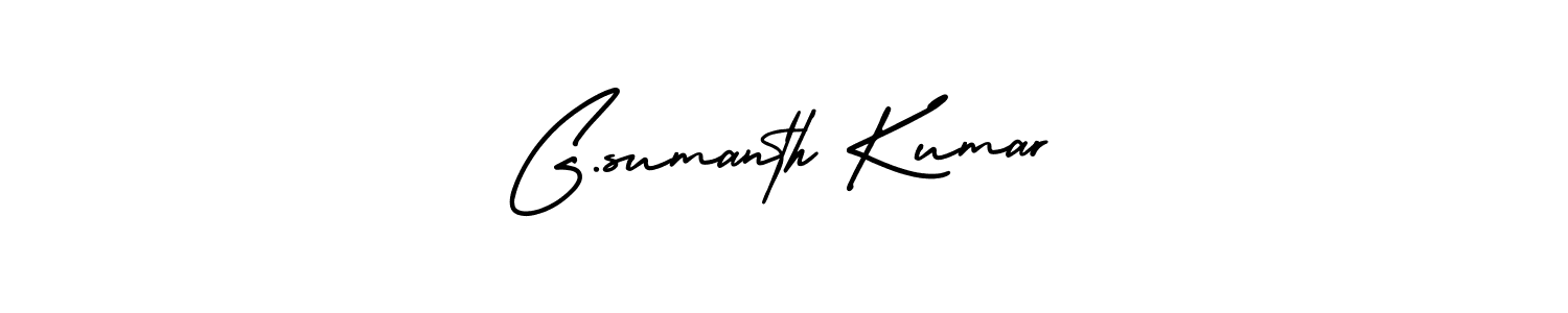 You should practise on your own different ways (AmerikaSignatureDemo-Regular) to write your name (G.sumanth Kumar) in signature. don't let someone else do it for you. G.sumanth Kumar signature style 3 images and pictures png