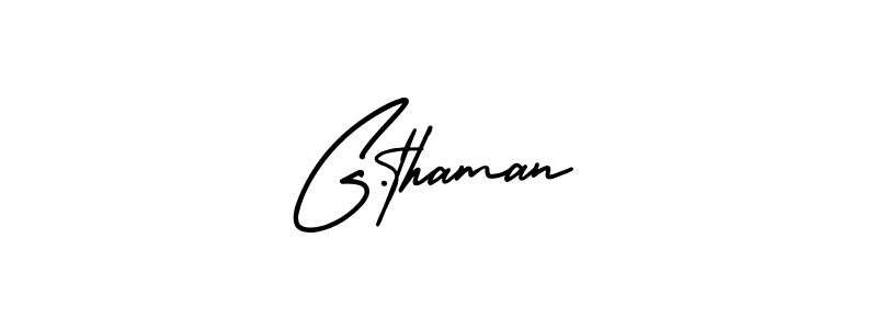 How to make G.thaman name signature. Use AmerikaSignatureDemo-Regular style for creating short signs online. This is the latest handwritten sign. G.thaman signature style 3 images and pictures png