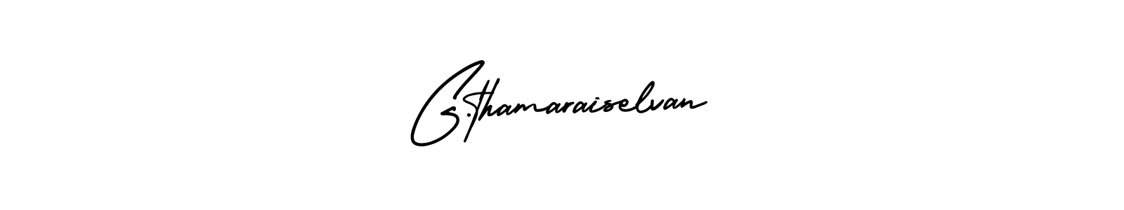 How to make G.thamaraiselvan name signature. Use AmerikaSignatureDemo-Regular style for creating short signs online. This is the latest handwritten sign. G.thamaraiselvan signature style 3 images and pictures png