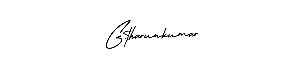 The best way (AmerikaSignatureDemo-Regular) to make a short signature is to pick only two or three words in your name. The name G.tharunkumar include a total of six letters. For converting this name. G.tharunkumar signature style 3 images and pictures png