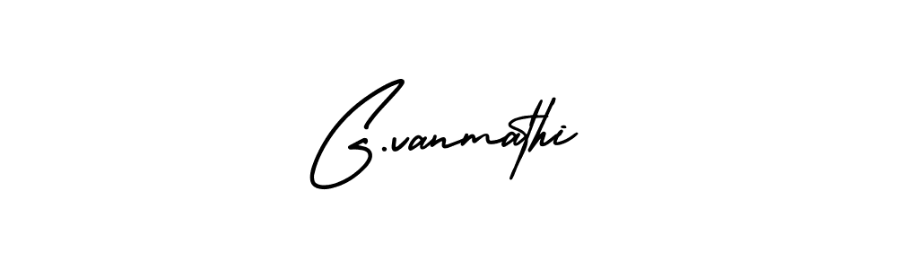 How to make G.vanmathi name signature. Use AmerikaSignatureDemo-Regular style for creating short signs online. This is the latest handwritten sign. G.vanmathi signature style 3 images and pictures png