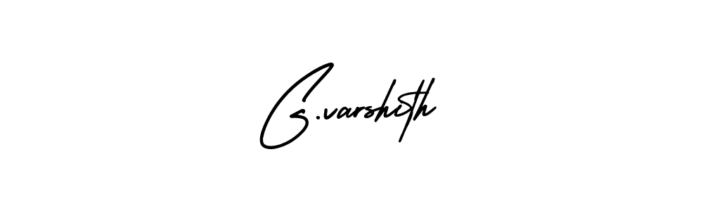 You should practise on your own different ways (AmerikaSignatureDemo-Regular) to write your name (G.varshith) in signature. don't let someone else do it for you. G.varshith signature style 3 images and pictures png