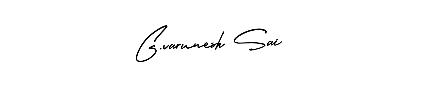This is the best signature style for the G.varunesh Sai name. Also you like these signature font (AmerikaSignatureDemo-Regular). Mix name signature. G.varunesh Sai signature style 3 images and pictures png