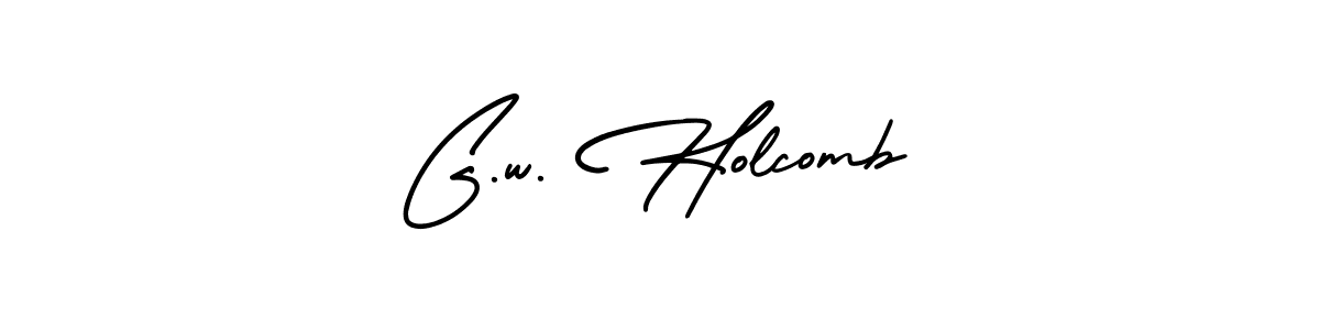 Make a beautiful signature design for name G.w. Holcomb. With this signature (AmerikaSignatureDemo-Regular) style, you can create a handwritten signature for free. G.w. Holcomb signature style 3 images and pictures png