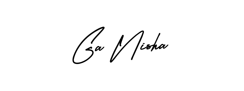 How to make Ga Nisha signature? AmerikaSignatureDemo-Regular is a professional autograph style. Create handwritten signature for Ga Nisha name. Ga Nisha signature style 3 images and pictures png