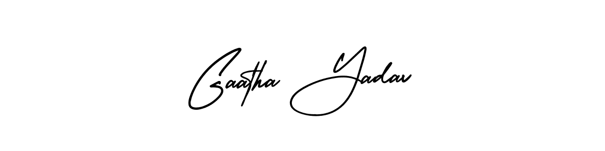if you are searching for the best signature style for your name Gaatha Yadav. so please give up your signature search. here we have designed multiple signature styles  using AmerikaSignatureDemo-Regular. Gaatha Yadav signature style 3 images and pictures png