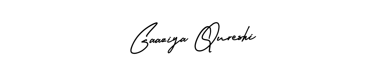 The best way (AmerikaSignatureDemo-Regular) to make a short signature is to pick only two or three words in your name. The name Gaaziya Qureshi include a total of six letters. For converting this name. Gaaziya Qureshi signature style 3 images and pictures png