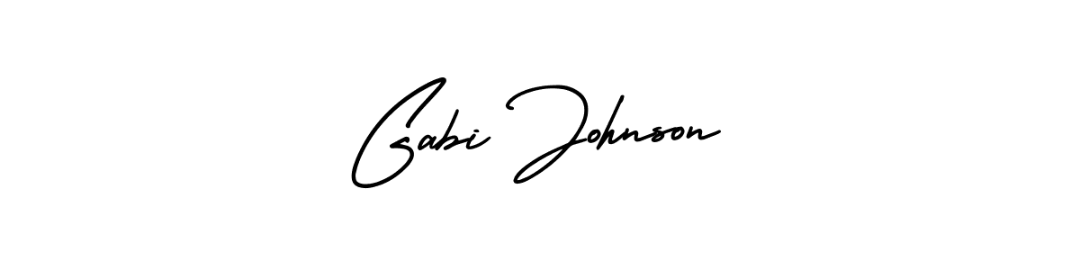 Gabi Johnson stylish signature style. Best Handwritten Sign (AmerikaSignatureDemo-Regular) for my name. Handwritten Signature Collection Ideas for my name Gabi Johnson. Gabi Johnson signature style 3 images and pictures png