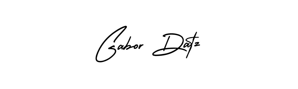 The best way (AmerikaSignatureDemo-Regular) to make a short signature is to pick only two or three words in your name. The name Gabor Datz include a total of six letters. For converting this name. Gabor Datz signature style 3 images and pictures png