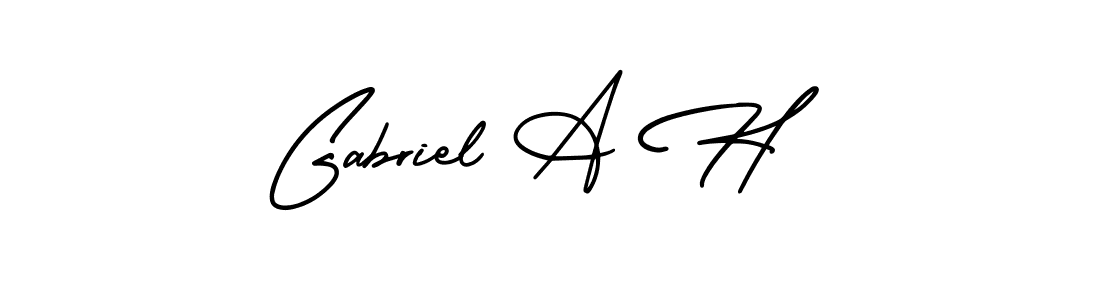 Similarly AmerikaSignatureDemo-Regular is the best handwritten signature design. Signature creator online .You can use it as an online autograph creator for name Gabriel A H. Gabriel A H signature style 3 images and pictures png