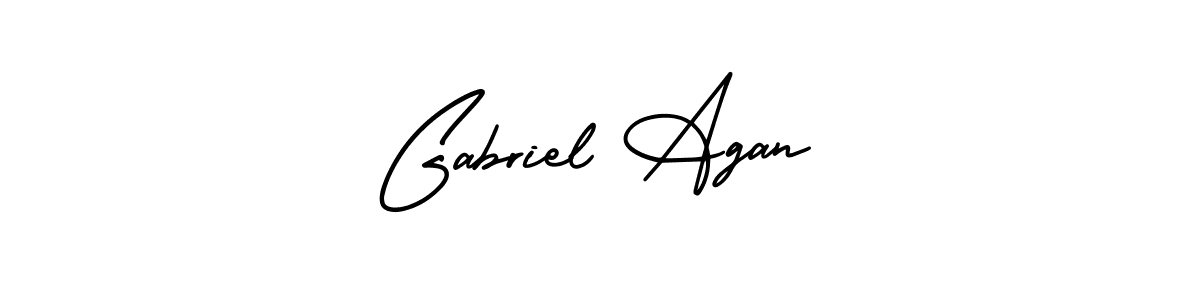 The best way (AmerikaSignatureDemo-Regular) to make a short signature is to pick only two or three words in your name. The name Gabriel Agan include a total of six letters. For converting this name. Gabriel Agan signature style 3 images and pictures png