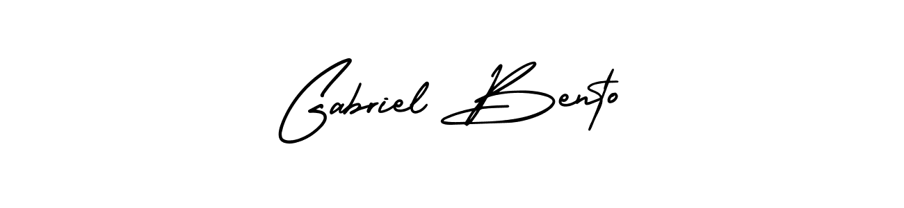 It looks lik you need a new signature style for name Gabriel Bento. Design unique handwritten (AmerikaSignatureDemo-Regular) signature with our free signature maker in just a few clicks. Gabriel Bento signature style 3 images and pictures png