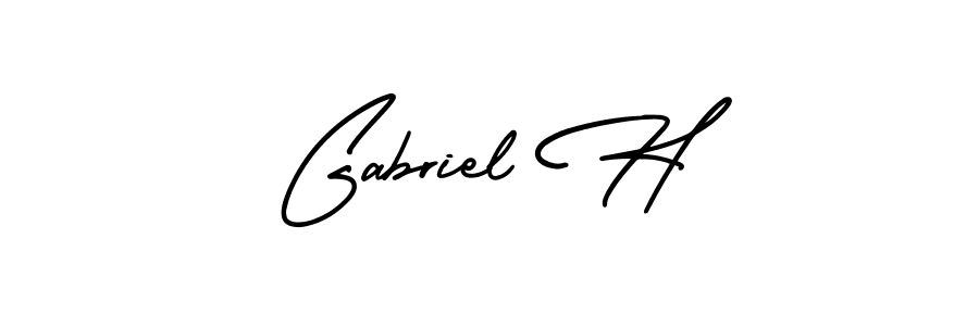 Make a beautiful signature design for name Gabriel H. With this signature (AmerikaSignatureDemo-Regular) style, you can create a handwritten signature for free. Gabriel H signature style 3 images and pictures png