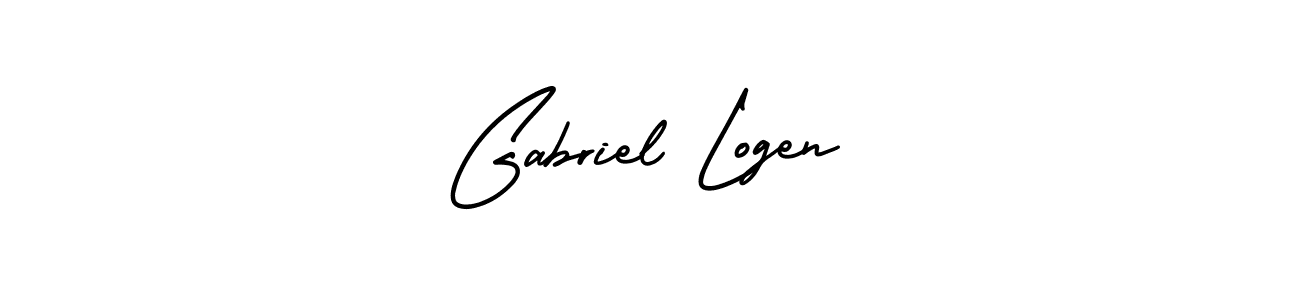 How to make Gabriel Logen name signature. Use AmerikaSignatureDemo-Regular style for creating short signs online. This is the latest handwritten sign. Gabriel Logen signature style 3 images and pictures png