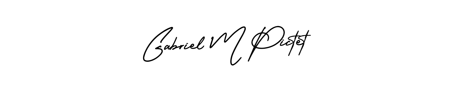 Gabriel M Pictet stylish signature style. Best Handwritten Sign (AmerikaSignatureDemo-Regular) for my name. Handwritten Signature Collection Ideas for my name Gabriel M Pictet. Gabriel M Pictet signature style 3 images and pictures png