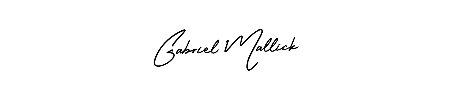 AmerikaSignatureDemo-Regular is a professional signature style that is perfect for those who want to add a touch of class to their signature. It is also a great choice for those who want to make their signature more unique. Get Gabriel Mallick name to fancy signature for free. Gabriel Mallick signature style 3 images and pictures png