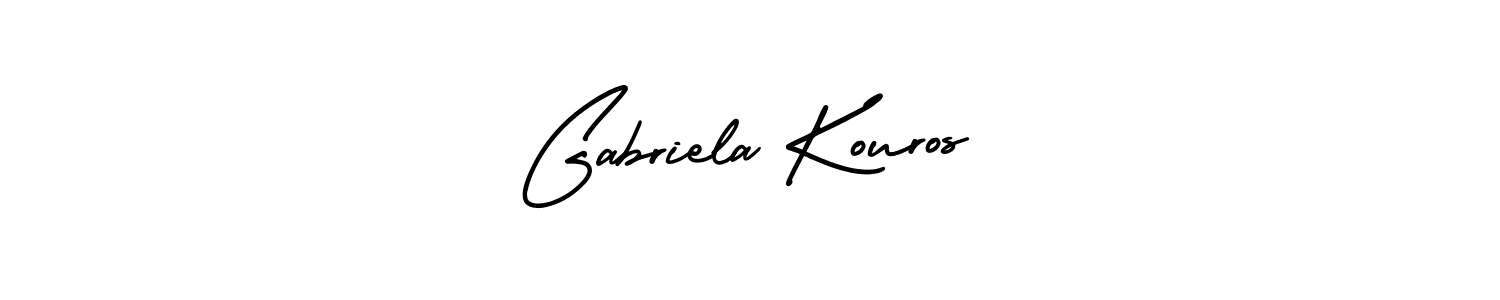 You should practise on your own different ways (AmerikaSignatureDemo-Regular) to write your name (Gabriela Kouros) in signature. don't let someone else do it for you. Gabriela Kouros signature style 3 images and pictures png