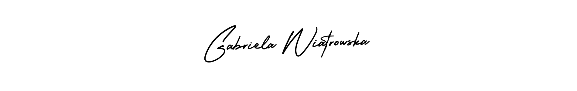 Gabriela Wiatrowska stylish signature style. Best Handwritten Sign (AmerikaSignatureDemo-Regular) for my name. Handwritten Signature Collection Ideas for my name Gabriela Wiatrowska. Gabriela Wiatrowska signature style 3 images and pictures png