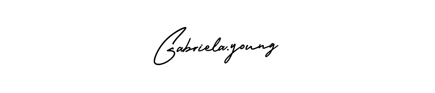 Make a short Gabriela.young signature style. Manage your documents anywhere anytime using AmerikaSignatureDemo-Regular. Create and add eSignatures, submit forms, share and send files easily. Gabriela.young signature style 3 images and pictures png