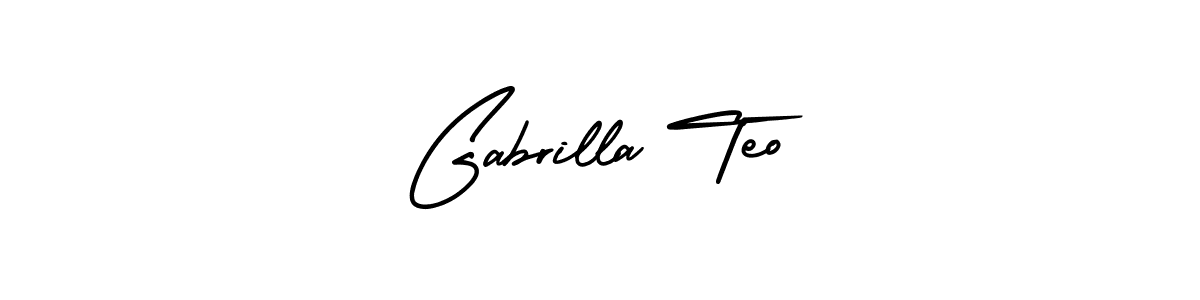 Gabrilla Teo stylish signature style. Best Handwritten Sign (AmerikaSignatureDemo-Regular) for my name. Handwritten Signature Collection Ideas for my name Gabrilla Teo. Gabrilla Teo signature style 3 images and pictures png