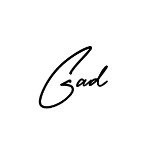 Gad stylish signature style. Best Handwritten Sign (AmerikaSignatureDemo-Regular) for my name. Handwritten Signature Collection Ideas for my name Gad. Gad signature style 3 images and pictures png