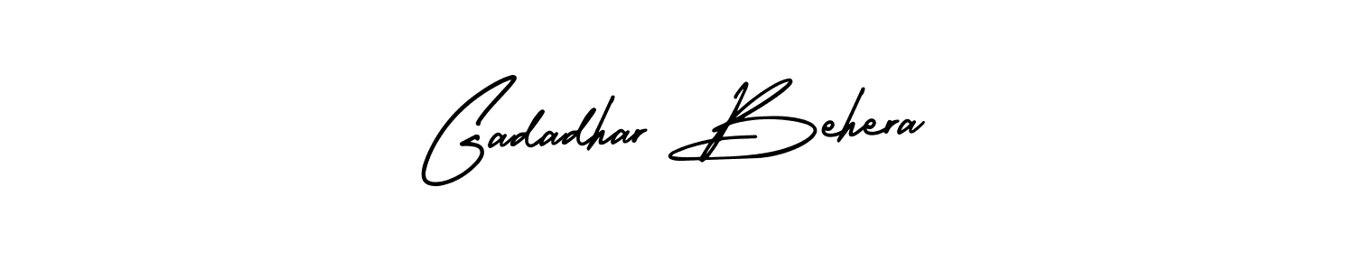 AmerikaSignatureDemo-Regular is a professional signature style that is perfect for those who want to add a touch of class to their signature. It is also a great choice for those who want to make their signature more unique. Get Gadadhar Behera name to fancy signature for free. Gadadhar Behera signature style 3 images and pictures png