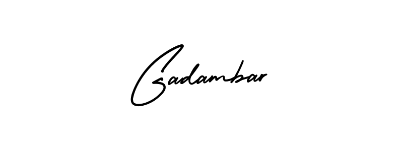 How to make Gadambar name signature. Use AmerikaSignatureDemo-Regular style for creating short signs online. This is the latest handwritten sign. Gadambar signature style 3 images and pictures png