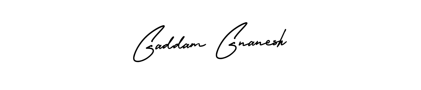 Gaddam Gnanesh stylish signature style. Best Handwritten Sign (AmerikaSignatureDemo-Regular) for my name. Handwritten Signature Collection Ideas for my name Gaddam Gnanesh. Gaddam Gnanesh signature style 3 images and pictures png