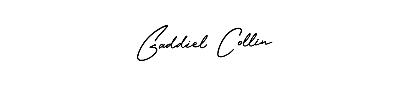 Gaddiel Collin stylish signature style. Best Handwritten Sign (AmerikaSignatureDemo-Regular) for my name. Handwritten Signature Collection Ideas for my name Gaddiel Collin. Gaddiel Collin signature style 3 images and pictures png