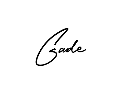 The best way (AmerikaSignatureDemo-Regular) to make a short signature is to pick only two or three words in your name. The name Gade include a total of six letters. For converting this name. Gade signature style 3 images and pictures png