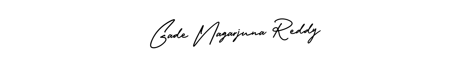 You should practise on your own different ways (AmerikaSignatureDemo-Regular) to write your name (Gade Nagarjuna Reddy) in signature. don't let someone else do it for you. Gade Nagarjuna Reddy signature style 3 images and pictures png