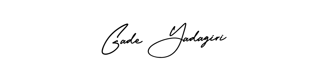 You should practise on your own different ways (AmerikaSignatureDemo-Regular) to write your name (Gade Yadagiri) in signature. don't let someone else do it for you. Gade Yadagiri signature style 3 images and pictures png