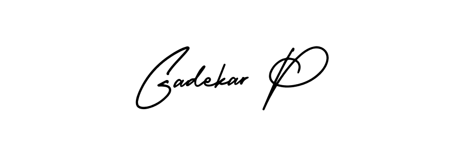 Gadekar P stylish signature style. Best Handwritten Sign (AmerikaSignatureDemo-Regular) for my name. Handwritten Signature Collection Ideas for my name Gadekar P. Gadekar P signature style 3 images and pictures png