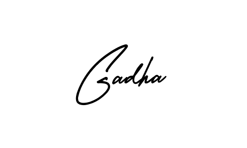 Use a signature maker to create a handwritten signature online. With this signature software, you can design (AmerikaSignatureDemo-Regular) your own signature for name Gadha. Gadha signature style 3 images and pictures png