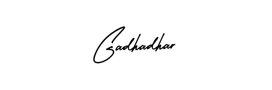 Gadhadhar stylish signature style. Best Handwritten Sign (AmerikaSignatureDemo-Regular) for my name. Handwritten Signature Collection Ideas for my name Gadhadhar. Gadhadhar signature style 3 images and pictures png