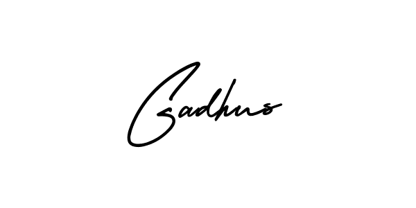 Use a signature maker to create a handwritten signature online. With this signature software, you can design (AmerikaSignatureDemo-Regular) your own signature for name Gadhus. Gadhus signature style 3 images and pictures png